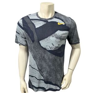 Nike Men’s Athletic T-Shirt Blue Camouflage Short Sleeve Dri-Fit M
